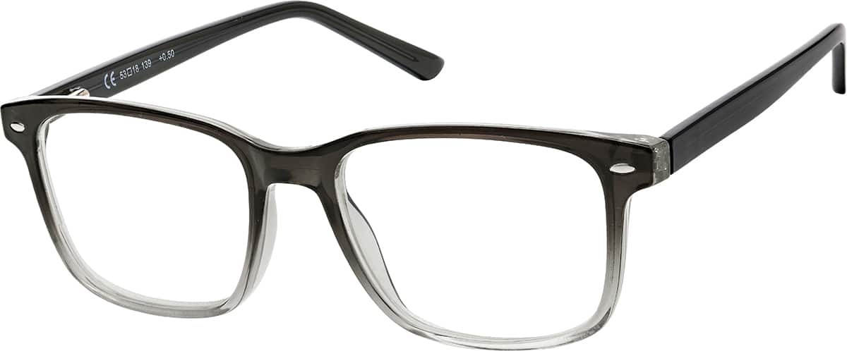 Angle view of Rectangle Reading Glasses R003312275 in Gray