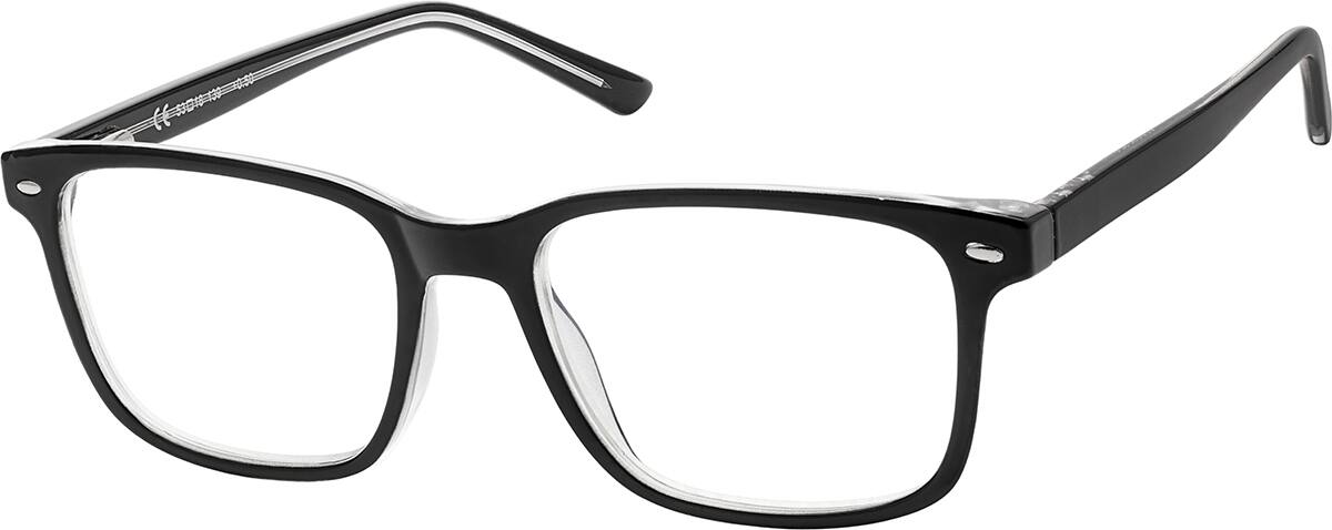 Angle view of Rectangle Reading Glasses R003321050 in Black