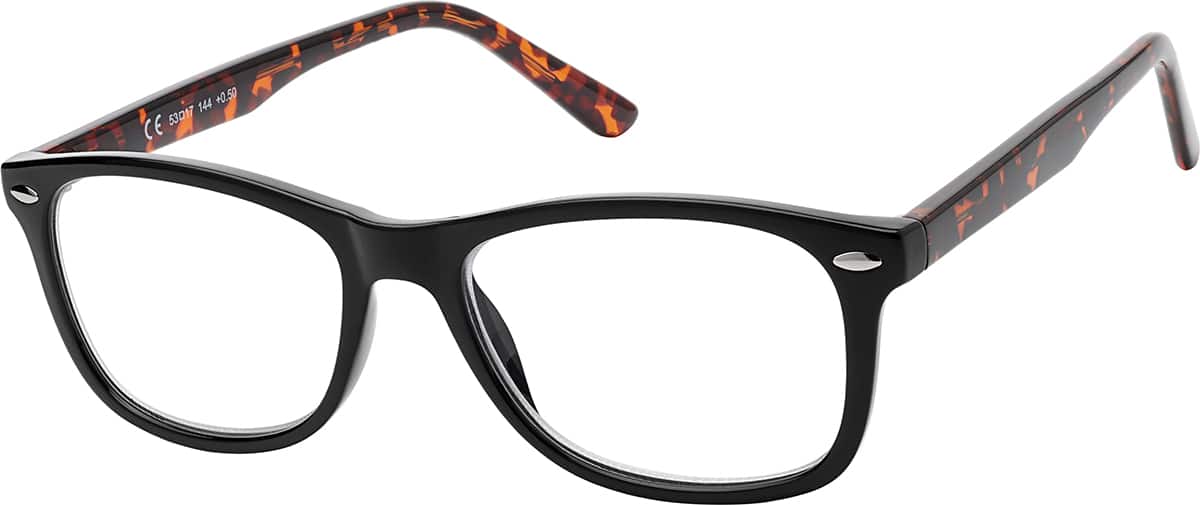 Angle view of Rectangle Readers R003421225 in Black