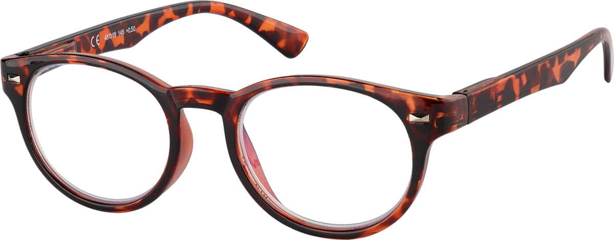 Angle view of Round Reading R004525175 in Tortoiseshell