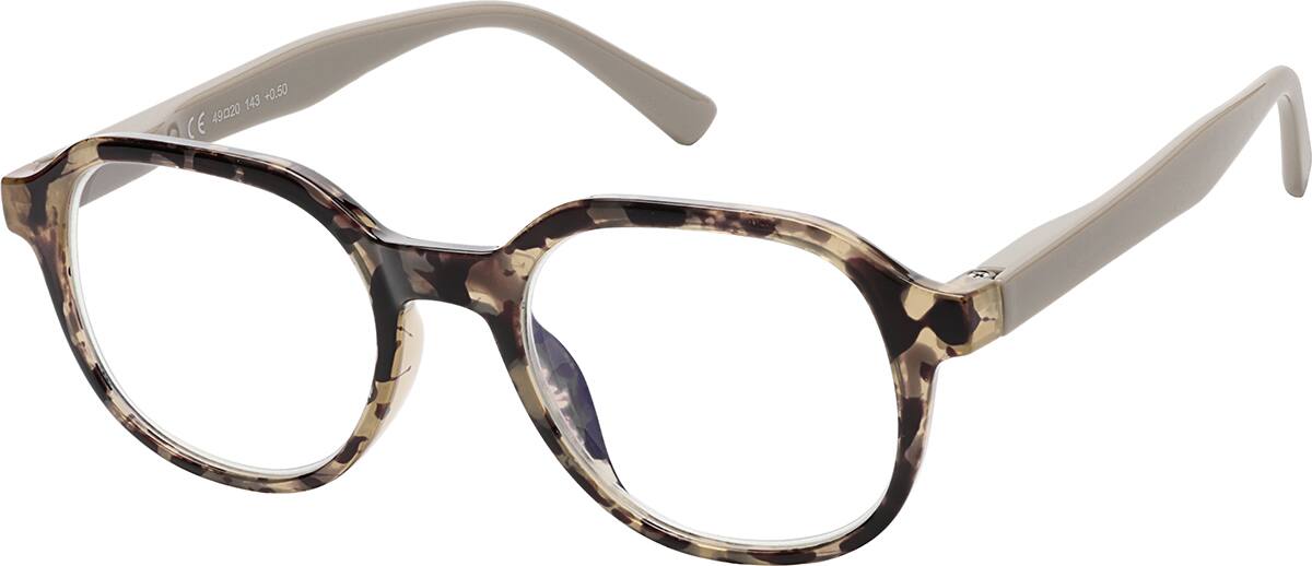 Angle view of Round Reading R007225050 in Tortoiseshell