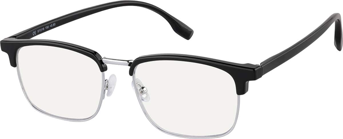 Angle view of Browline Readers R007921100 in Black