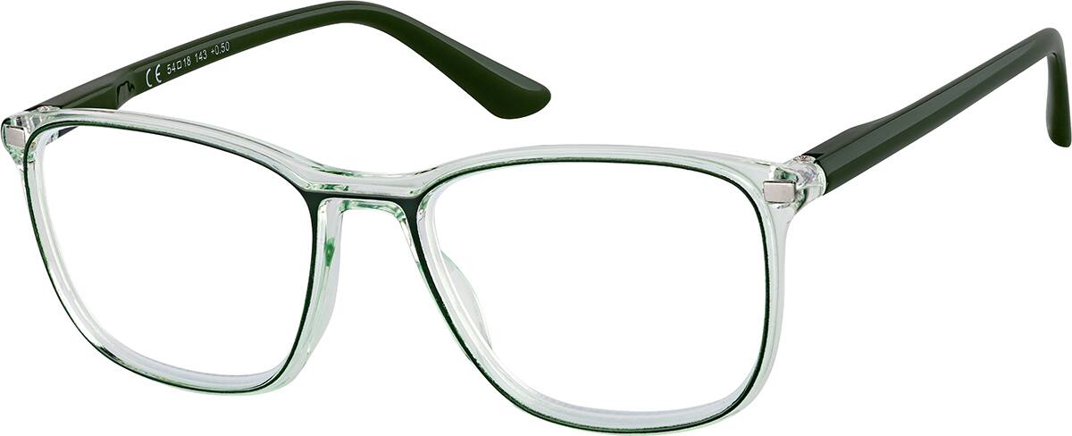 Angle view of Square Reading R009624100 in Green