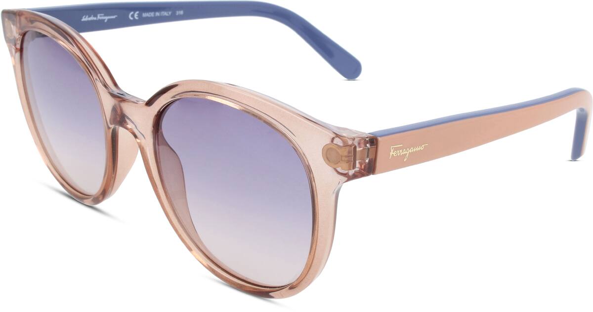 Angle view of Ferragamo SF833S SF833S19 in Crystal Pink