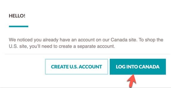 Log into Canada account.