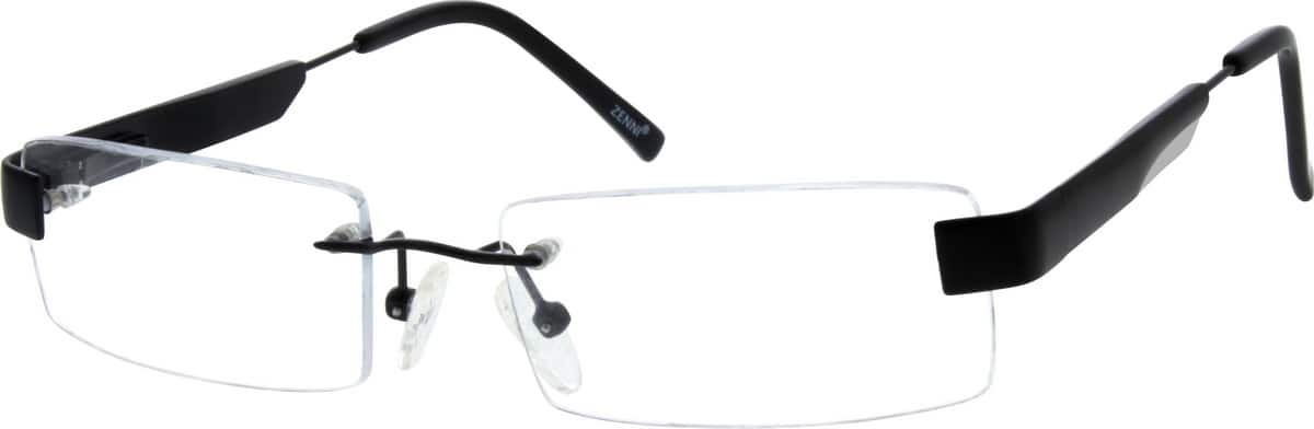 Black Rimless Stainless Steel Frame With Spring Hinges #1629 | Zenni ...