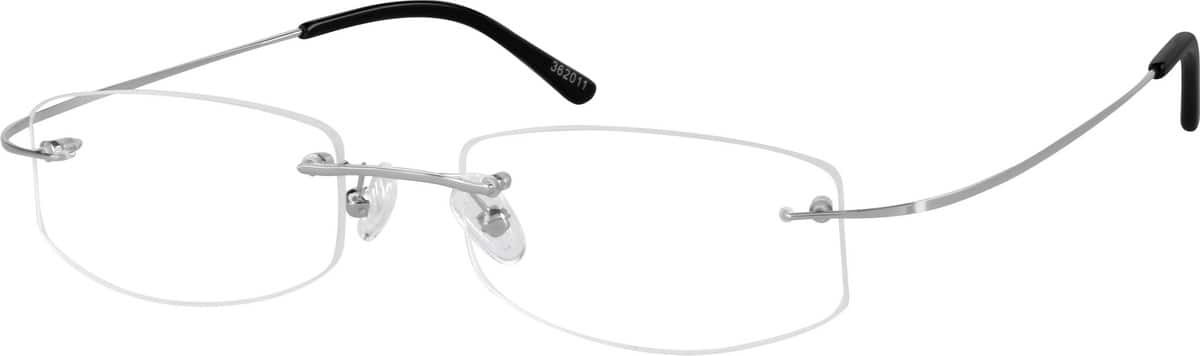 Silver Rimless Hingeless Stainless Steel #3620 | Zenni Optical Eyeglasses