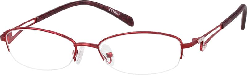 Red Stainless Steel Half-Rim Frame #5957 | Zenni Optical Eyeglasses