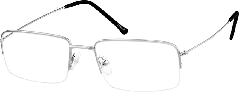 Silver Stainless Steel Half-Rim Frame #6859 | Zenni Optical Eyeglasses