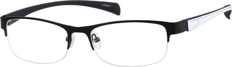 Black Half-Rim Frame of Stainless Steel #7788 | Zenni Optical Eyeglasses