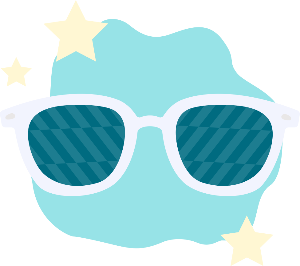 Illustration of sunglasses symbolizing the connection between vision and mental health.