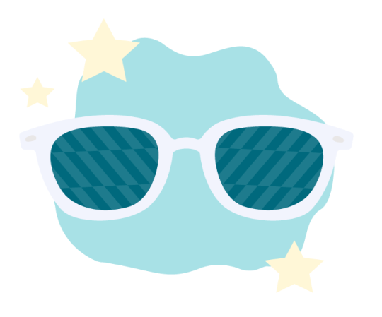 Illustration of sunglasses symbolizing the connection between vision and mental health.