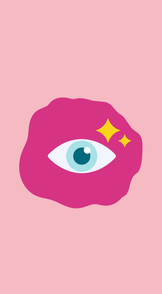 Illustration of an eye with sparkles, symbolizing clear vision and eye health.