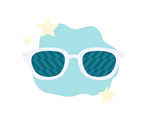 Illustration of sunglasses symbolizing the connection between vision and mental health.
