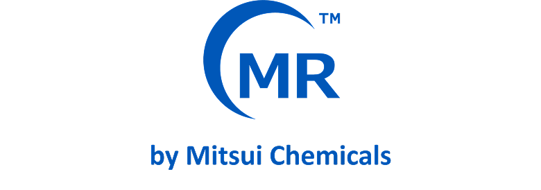 MR surrounded by a half moon with text below: by Mitsui Chemicals.