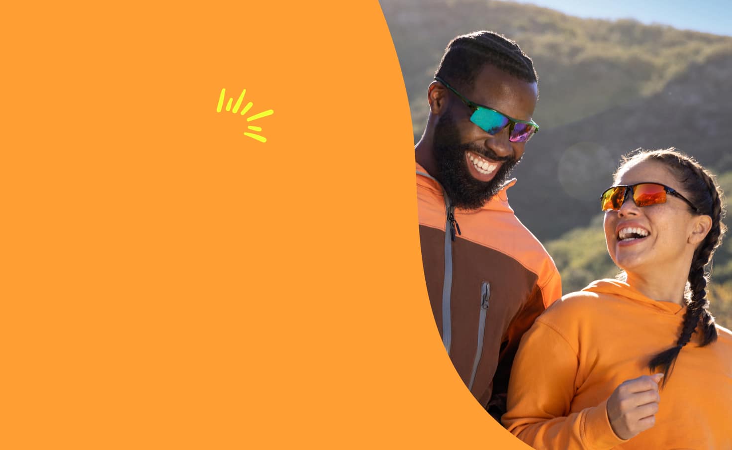 Two people jogging outdoors wearing Zunnies Sports Sunglasses under bright, sunny skies.