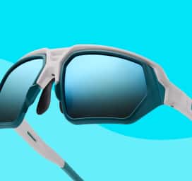 Brown round glasses with progressive lenses.