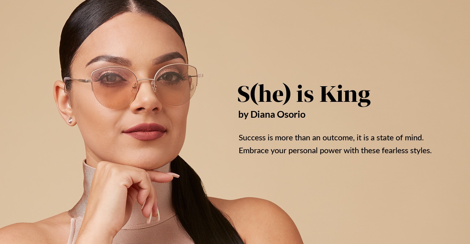 American Beauty Star finalist Diana Osorio wears a metallic high-neck collar and frame 1128714.