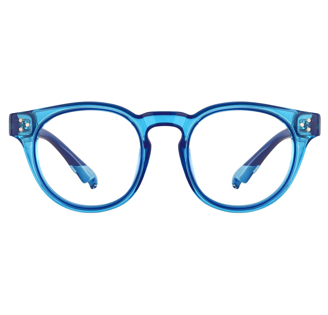 Image of Zenni blue oval glasses I AM POSITIVE #2034116.