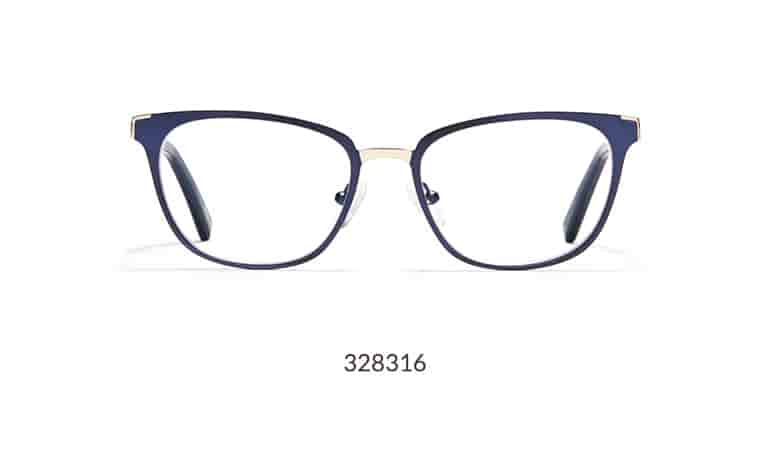 These chic glasses are part of our Sophisticated Eyewear line which features statement-ready frames that take you effortlessly from work to weekend. The navy cat-eye frame features a stainless steel rim with a satin finish.