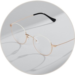 Zenni gold round glasses 157814.