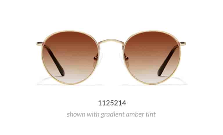With its round wire-rimmed lenses, Sepulveda from the LA Collection exudes retro-chic minimalism. Shown in gold with gradient amber tint.