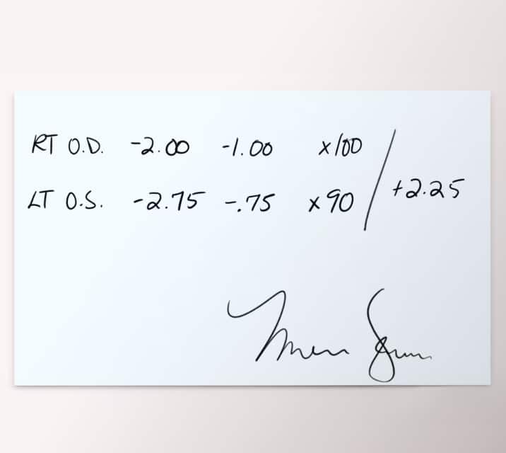 Example of blank format prescription.