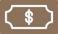 Illustration of a dollar bill in a dark brown color.