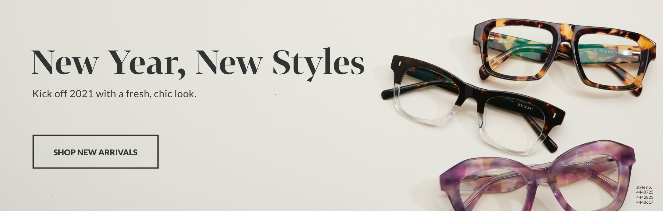 Image of Zenni glasses #4448725, #4442823, and #4448617.