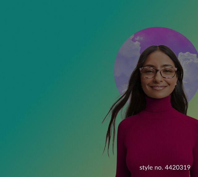 Image of a woman in a red sweater, wearing Zenni tortoiseshell glasses #4420319.