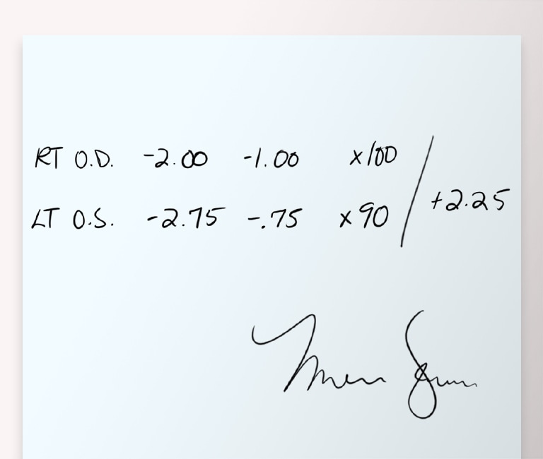 Example of blank format prescription.
