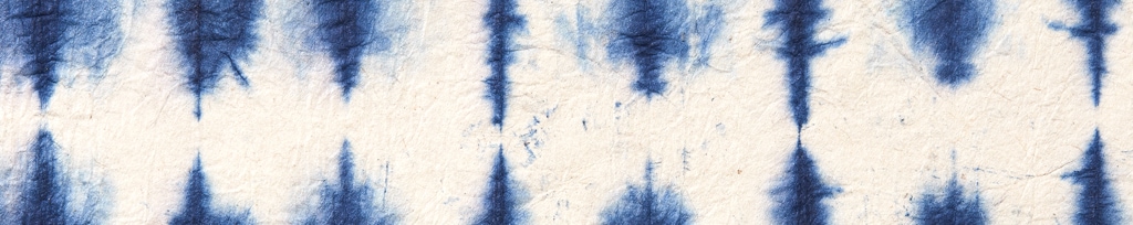 Sporty. Comfortable styles that can be worn with ease. Image of a blue and white tie-dye pattern.