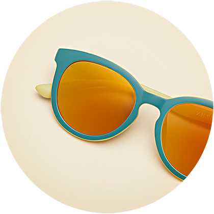 Zenni kids' round frame #209024 with photochromic lenses and gold mirror finish.
