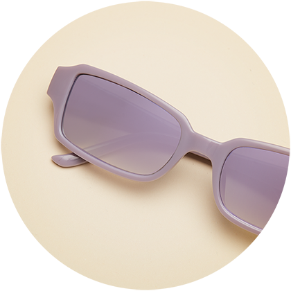 Zenni rectangle frame #2027417 with lavender mirror tint.