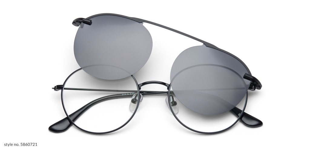 Image of Zenni clip-on sunglasses #5860721 against a white background. 