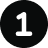 Icon showing a white number 1 on a black background.