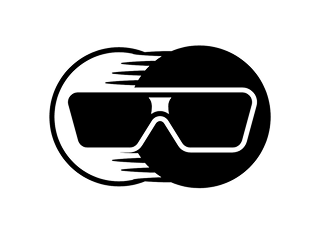 Glasses over two circles, one white and one black, with speed lines indicating tint changing.