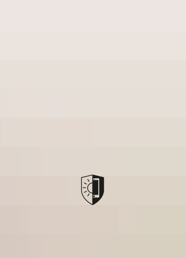 An illustration of the sun and a smartphone superimposed on a shield shape.