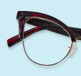 Cat-eye frames.