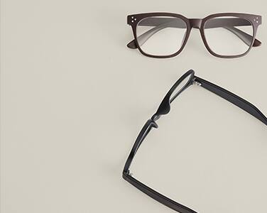 Faux woodgrain Manzanita square glasses #2020315 from the Desert Collection  with universal bridge fit.