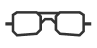 An outline of a pair of aviator glasses.