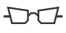 An outline of a pair of cat-eye glasses.
