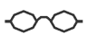 An outline of a pair of oval glasses.