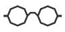An outline of a pair of round glasses.