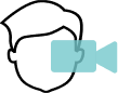 Illustration of a person and a video recorder.