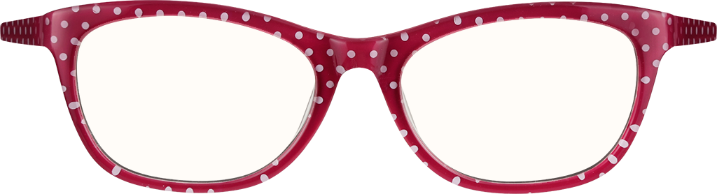 1pc Unisex Red Polka Dot Patterned Pc Oversized Square Frame Anti-blue  Light Clear Lens Glasses