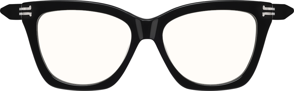 Zenni Cat-Eye Prescription Glasses Black Plastic Full Rim Frame, Universal Bridge Fit, Blokz Blue Light Glasses, 4456021