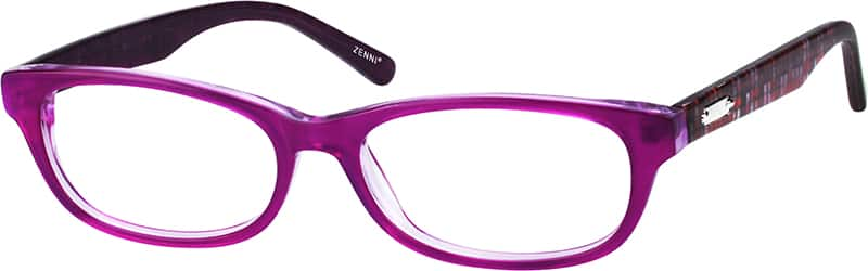 Angle view of Rectangle Glasses 100617 in Purple