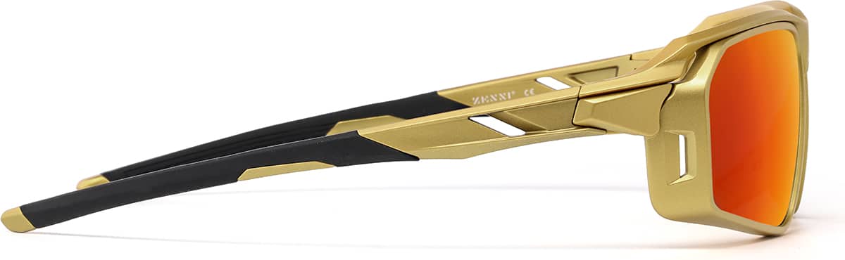 Side view of Zunnies - Rectangle Wrap-Around Sunglasses 1010114 in Gold