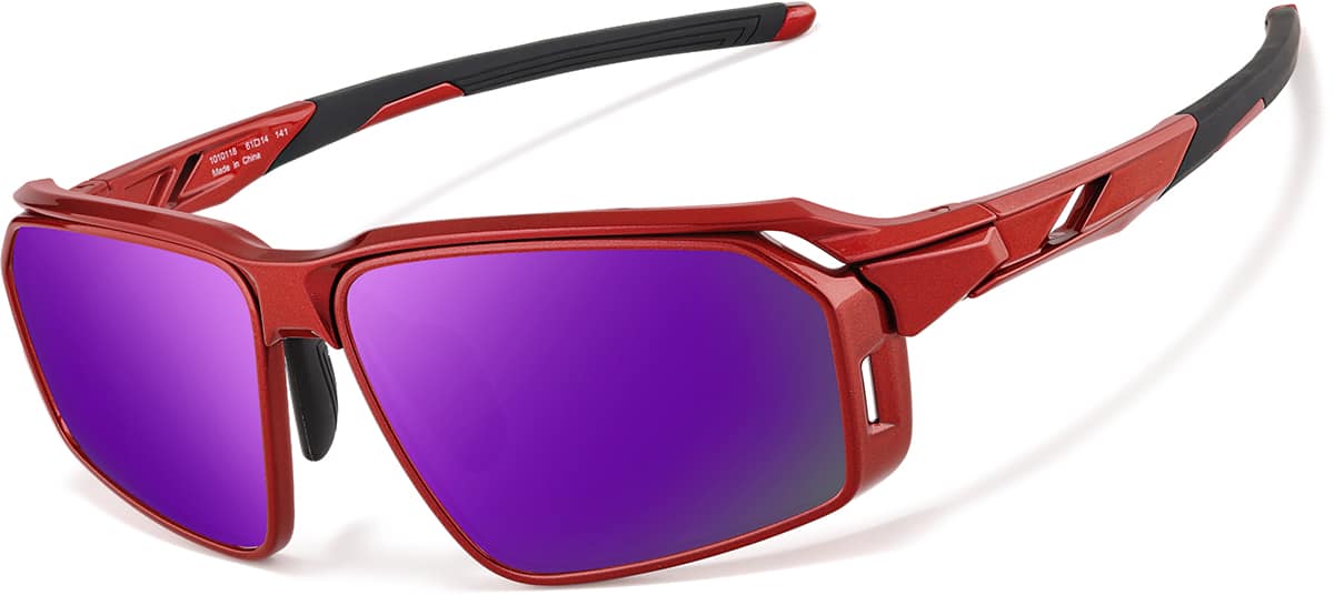 Red Zunnies - Rectangle Wrap-Around Sunglasses #1010118